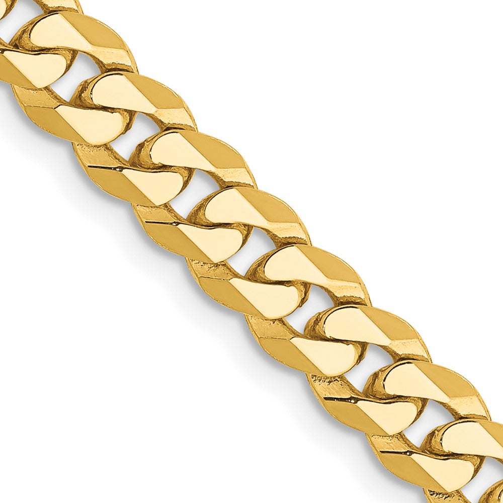 14K 22 inch 5.75mm Flat Beveled Curb with Lobster Clasp Chain