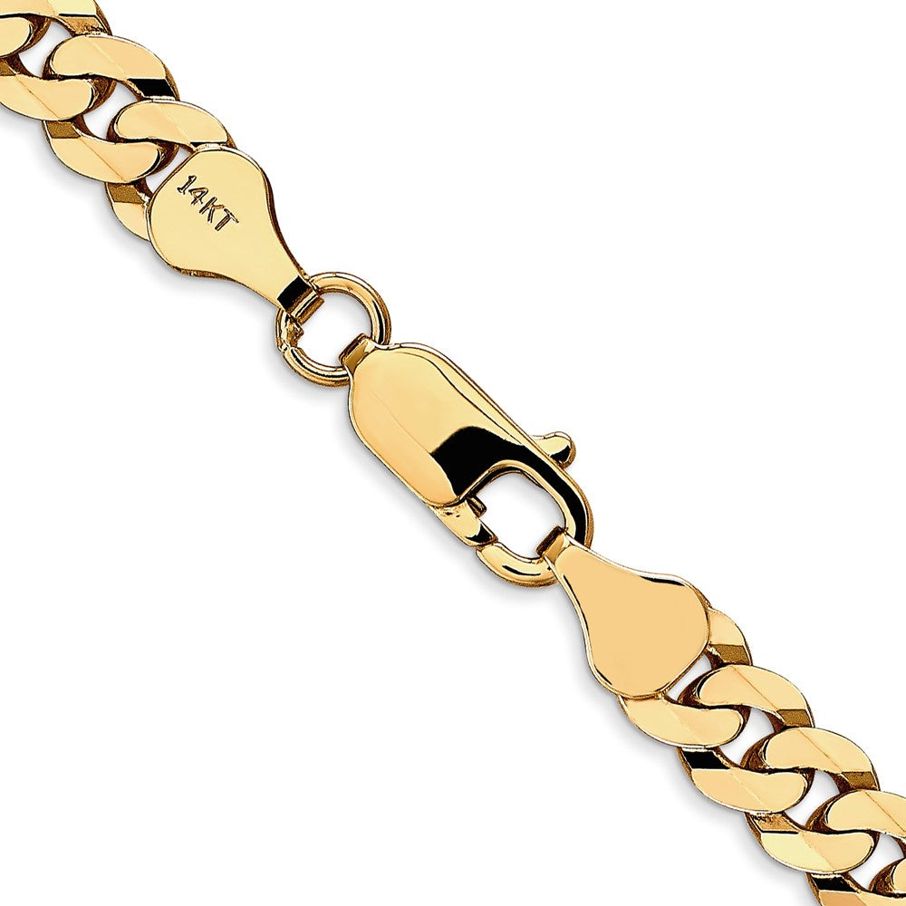 14K 20 inch 6.25mm Flat Beveled Curb with Lobster Clasp Chain