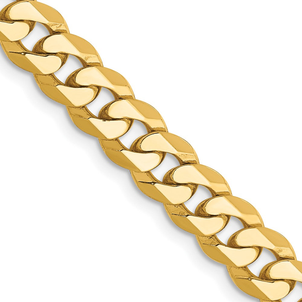 14K 26 inch 6.25mm Flat Beveled Curb with Lobster Clasp Chain