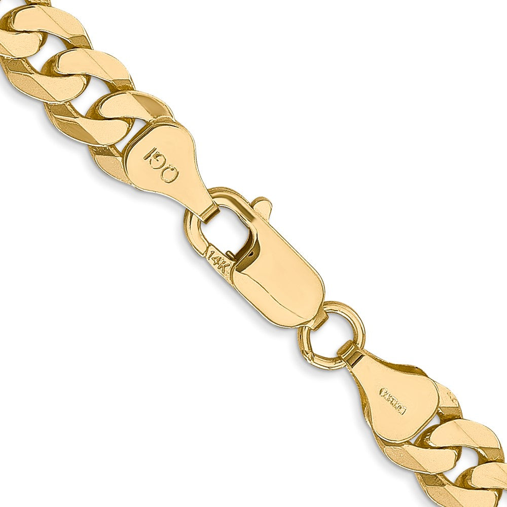 14K 20 inch 7.25mm Flat Beveled Curb with Lobster Clasp Chain