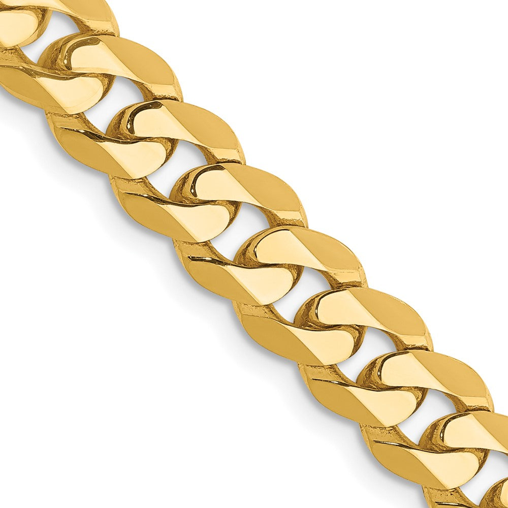 14K 20 inch 7.25mm Flat Beveled Curb with Lobster Clasp Chain