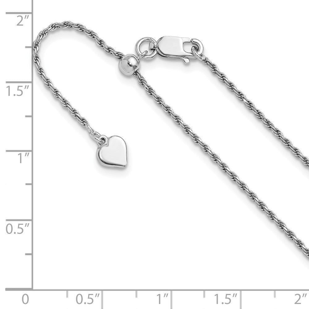 Sterling Silver Adjustable 1.4mm D/C Rope Chain