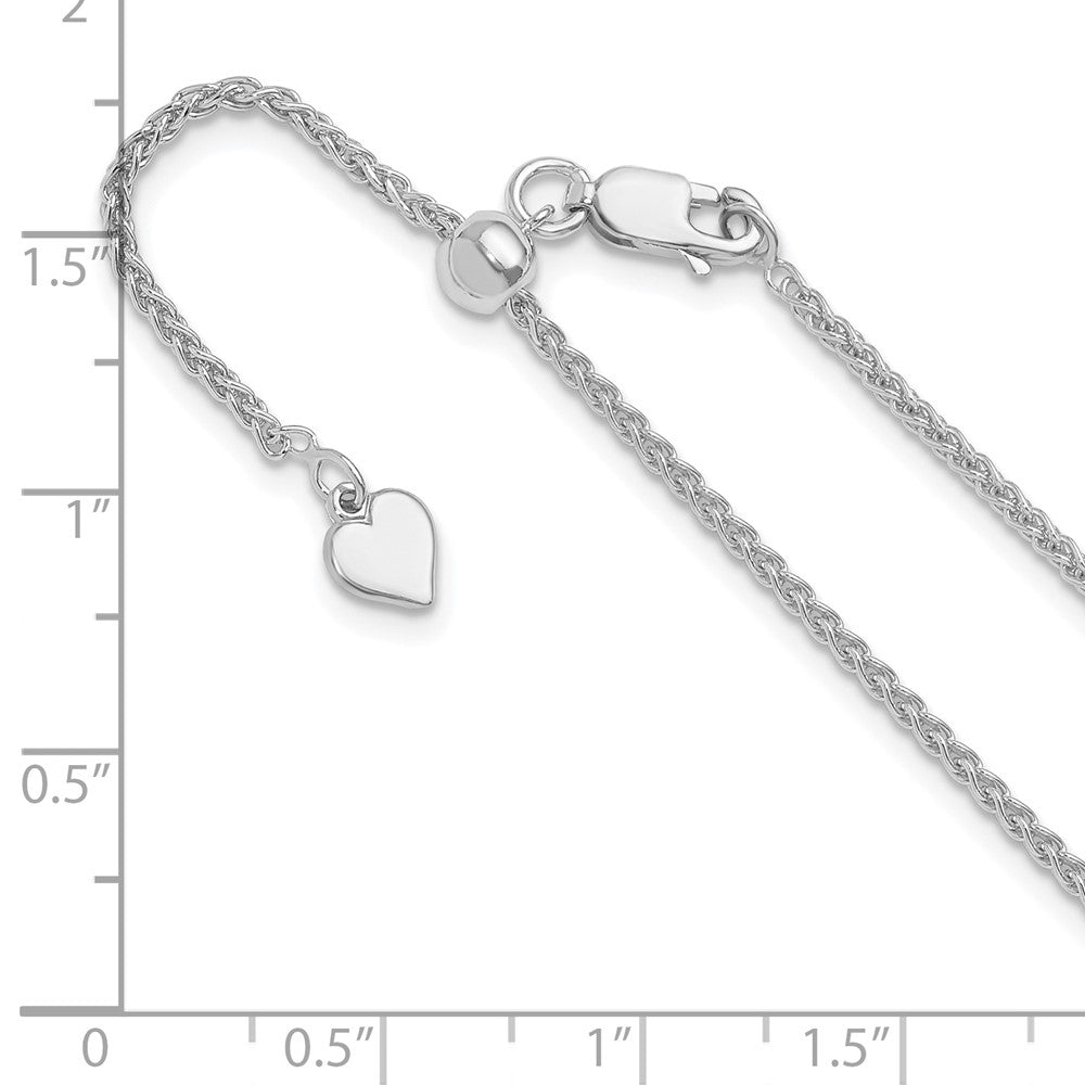 Sterling Silver Adjustable 1.6mm Spiga Chain