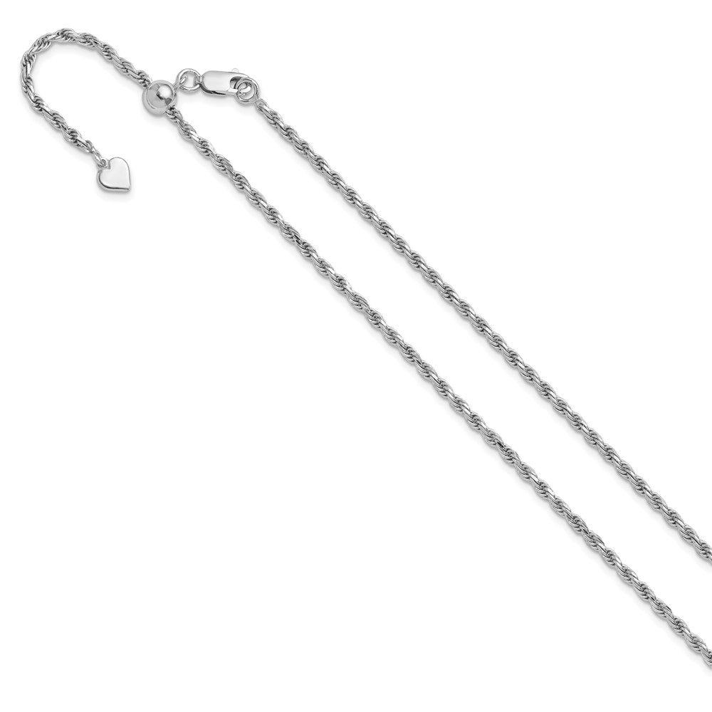 Sterling Silver Adjustable 2.25mm D/C Rope Chain