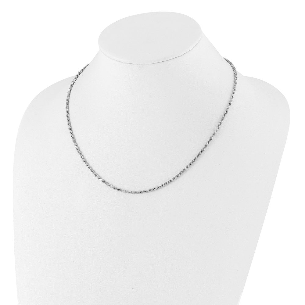 Sterling Silver Adjustable 2.25mm D/C Rope Chain