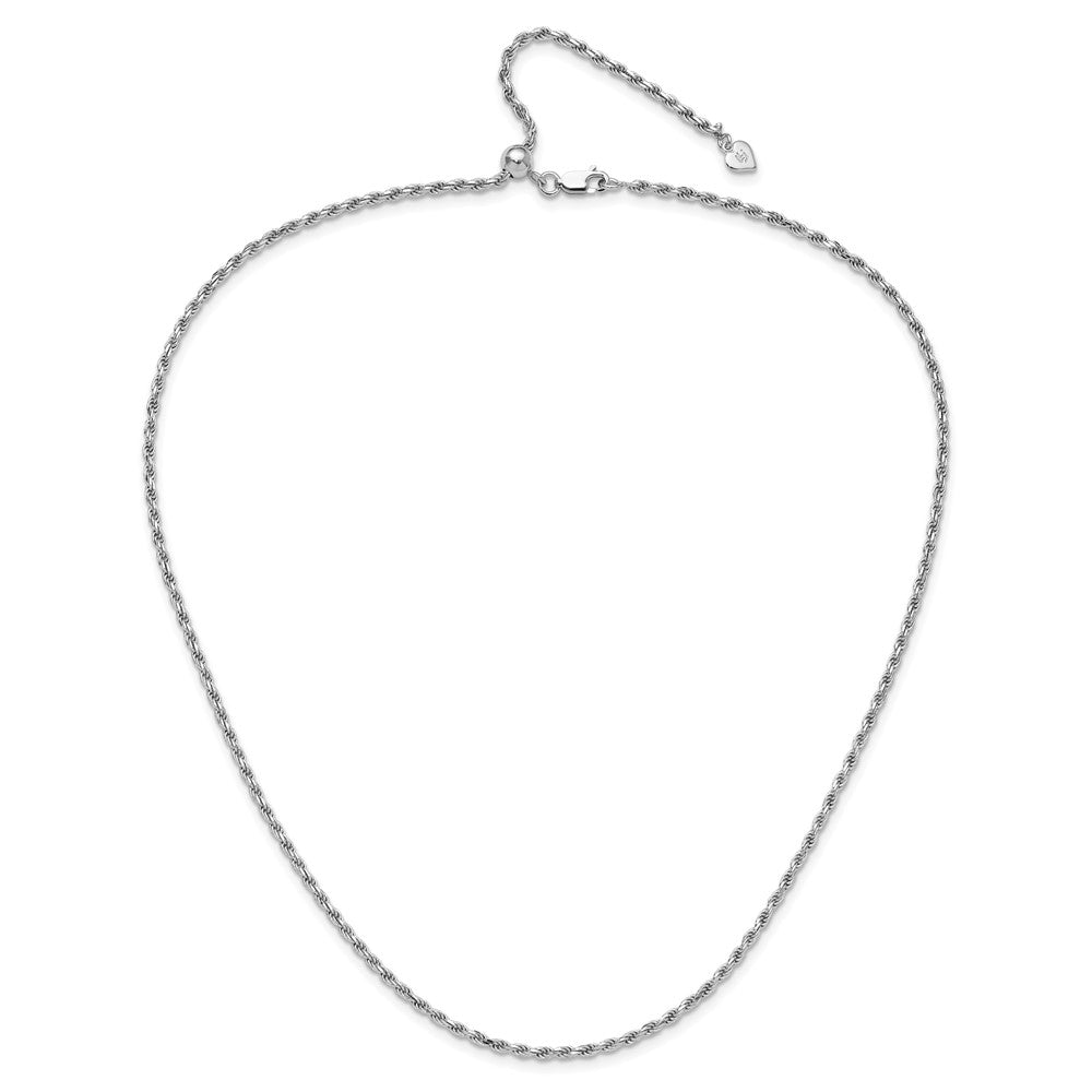 Sterling Silver Adjustable 2.25mm D/C Rope Chain