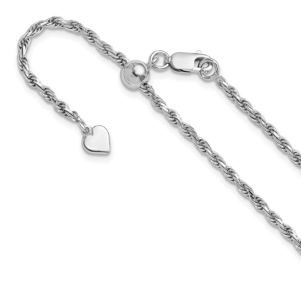 Sterling Silver Adjustable 2.25mm D/C Rope Chain