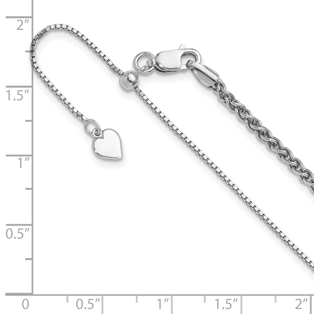 Sterling Silver Adjustable 2.5mm Wheat Chain