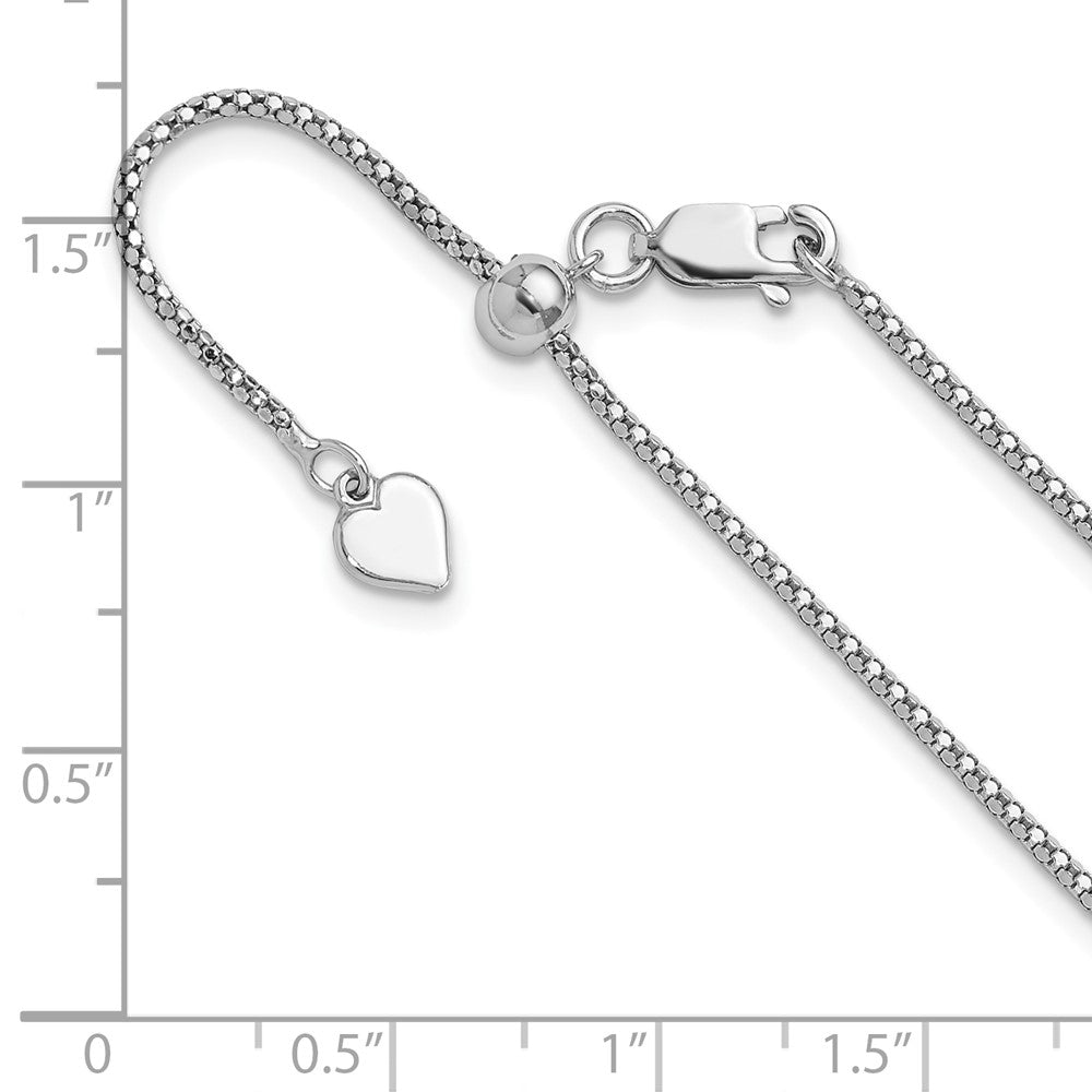 Sterling Silver Adjustable 1.4mm Popcorn Chain