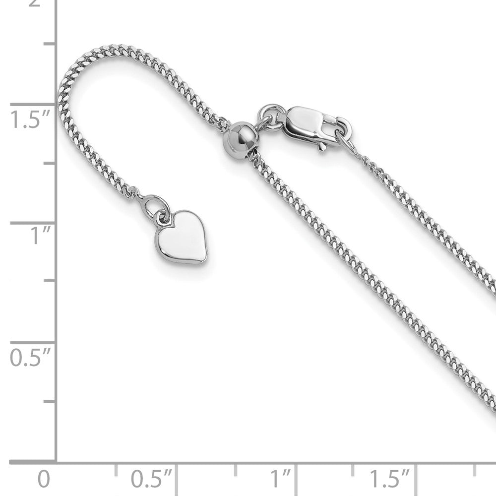 Sterling Silver Adjustable 1.4mm Curb Chain