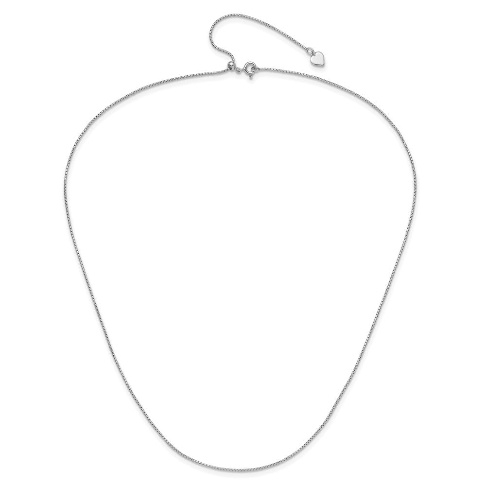 Sterling Silver Adjustable .95mm Round Box Chain