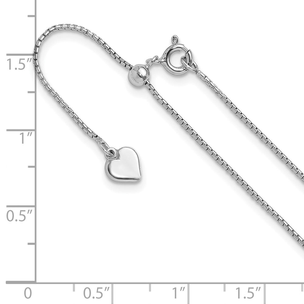 Sterling Silver Adjustable .95mm Round Box Chain