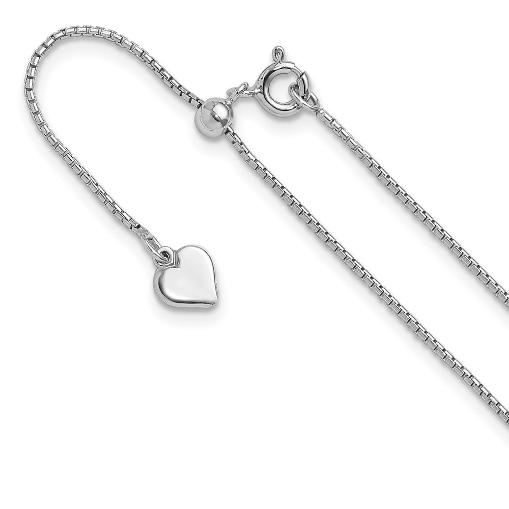 Sterling Silver Adjustable .95mm Round Box Chain