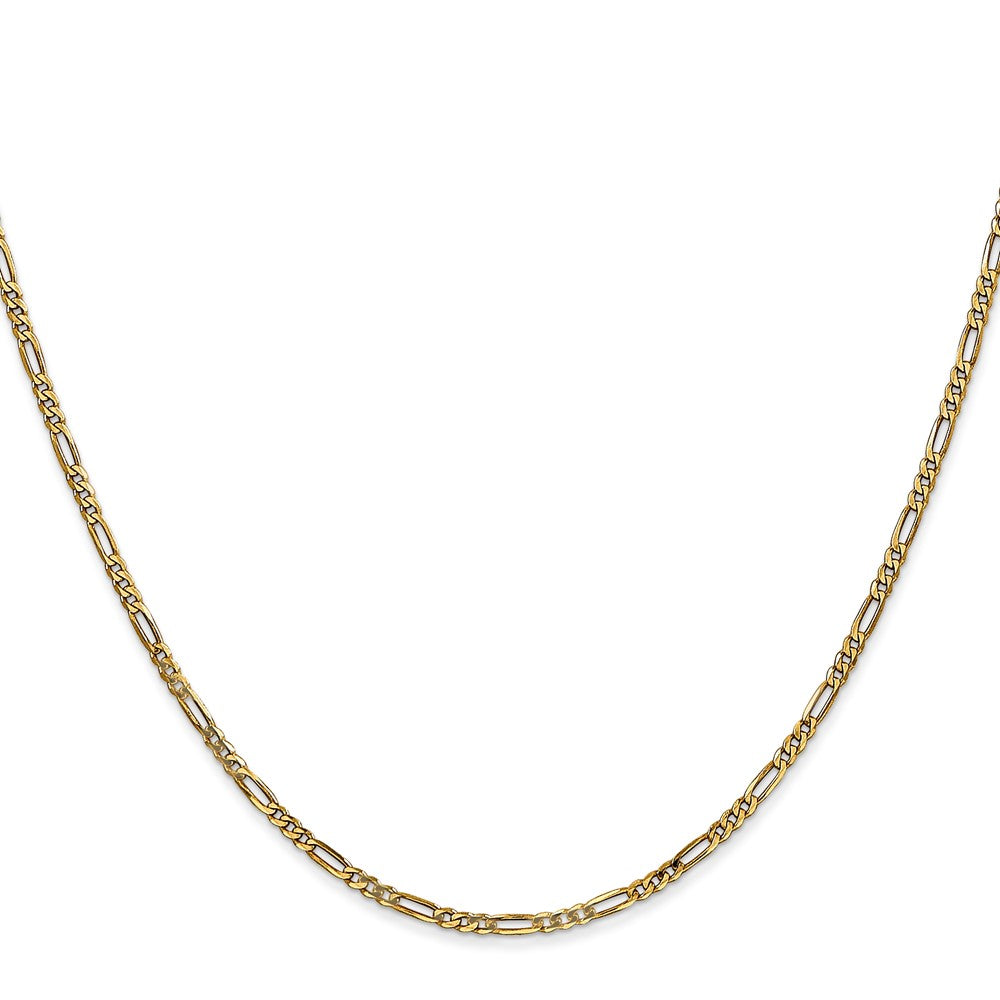 14K 24 inch 1.8mm Flat Figaro with Lobster Clasp Chain