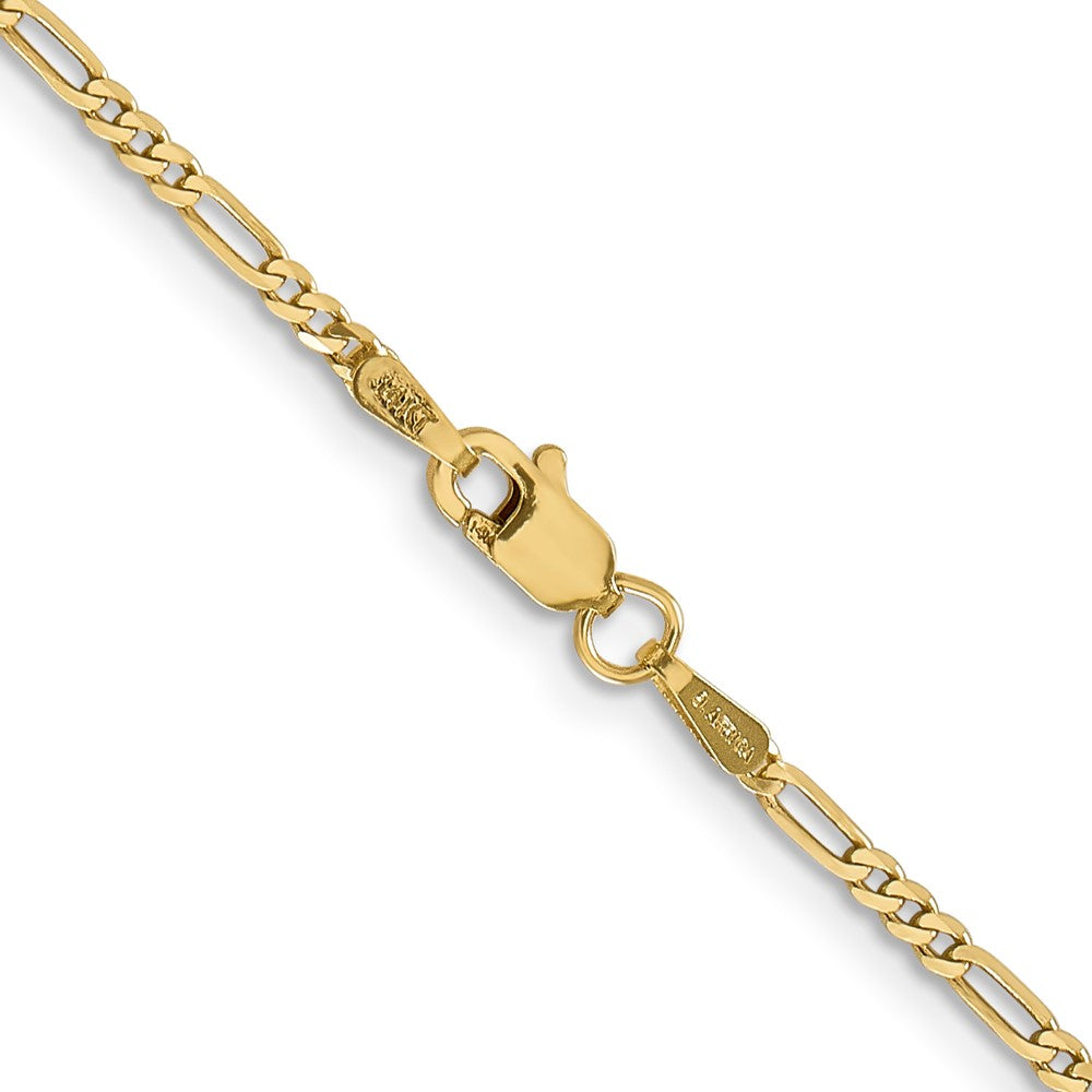 14K 24 inch 1.8mm Flat Figaro with Lobster Clasp Chain