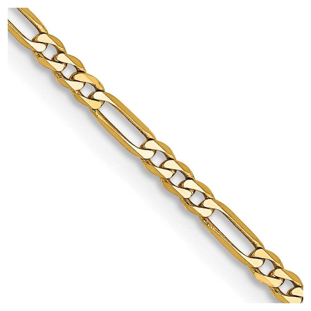 14K 24 inch 1.8mm Flat Figaro with Lobster Clasp Chain