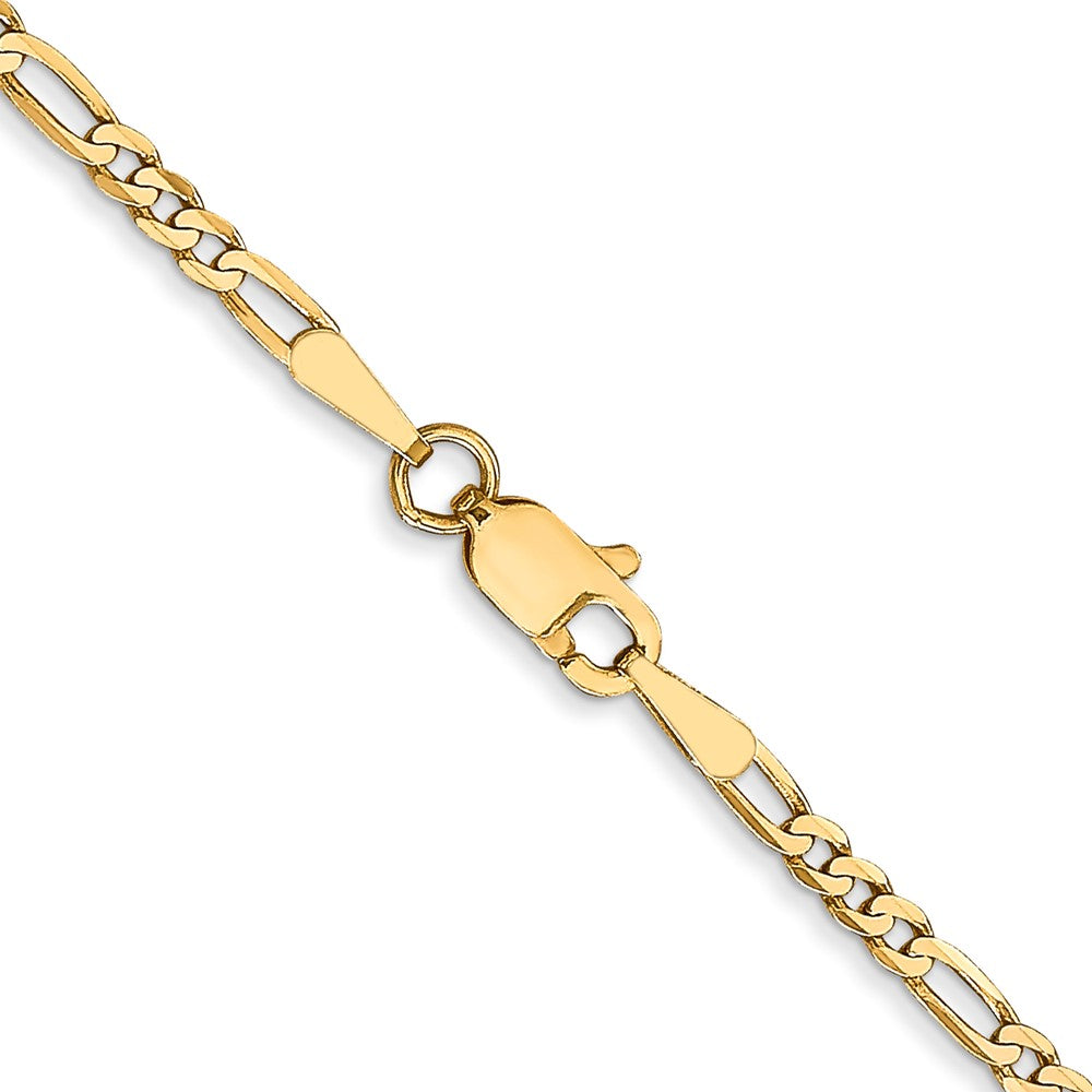 14K 24 inch 2.25mm Flat Figaro with Lobster Clasp Chain