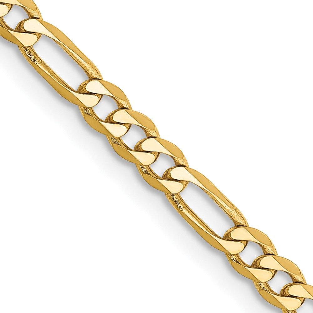 14K 22 inch 3mm Flat Figaro with Lobster Clasp Chain