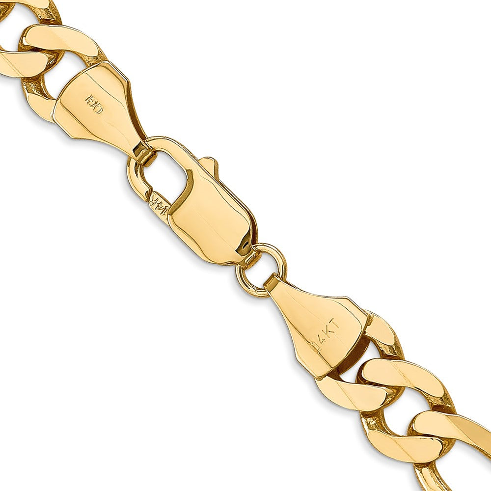 14K 24 inch 8.75mm Flat Figaro with Lobster Clasp Chain