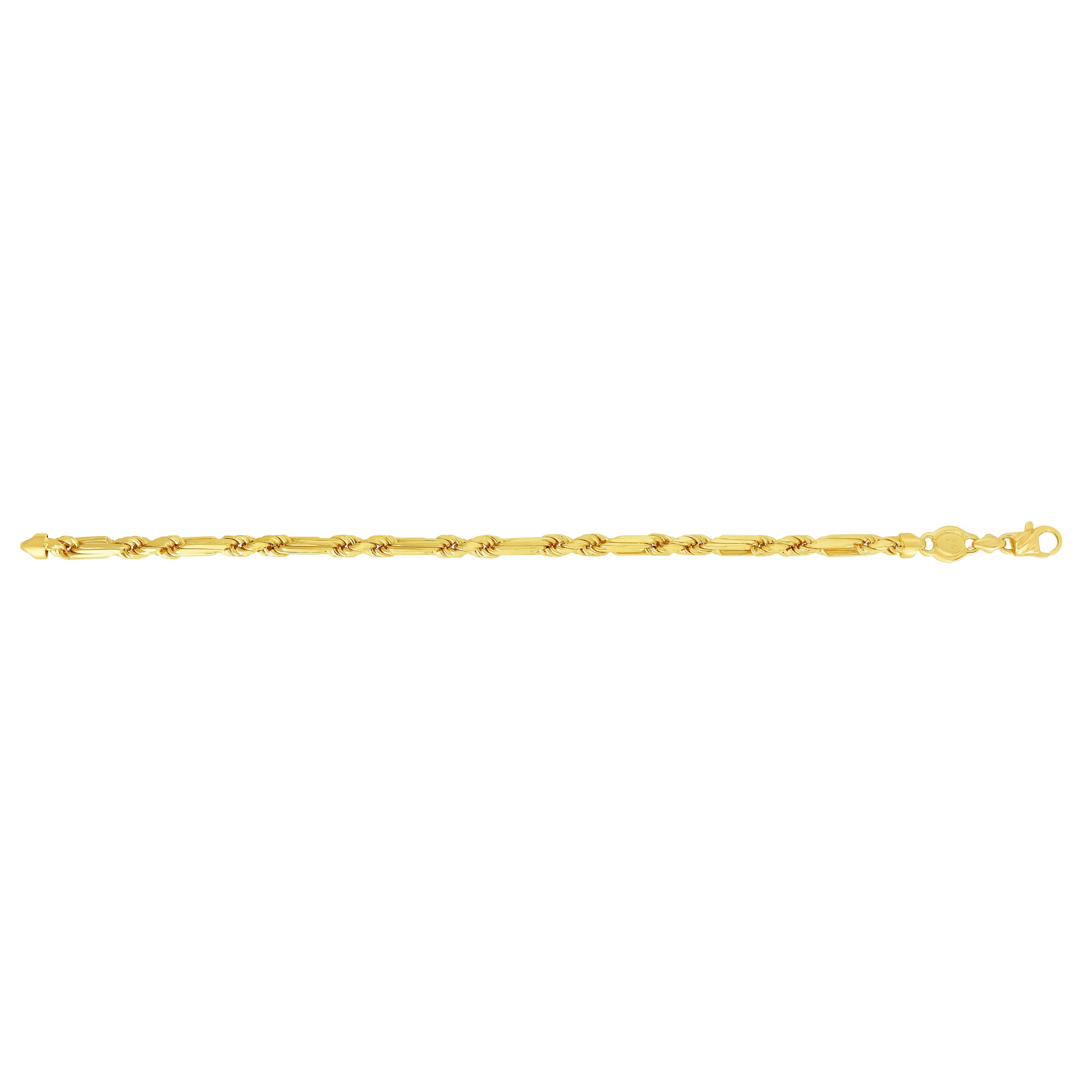 14K Yellow Gold 5mm Figarope 26" Chain with Lobster Lock