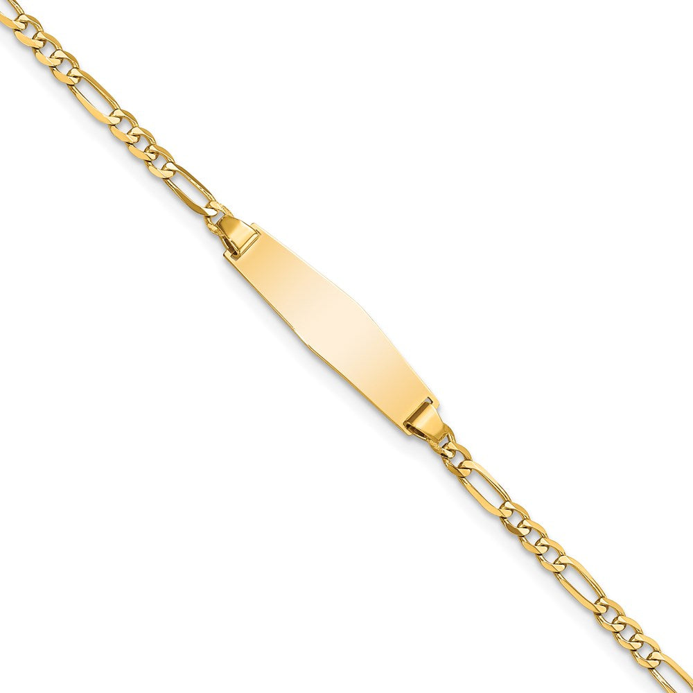 14k Baby Soft Diamond Shape Figaro ID Bracelet