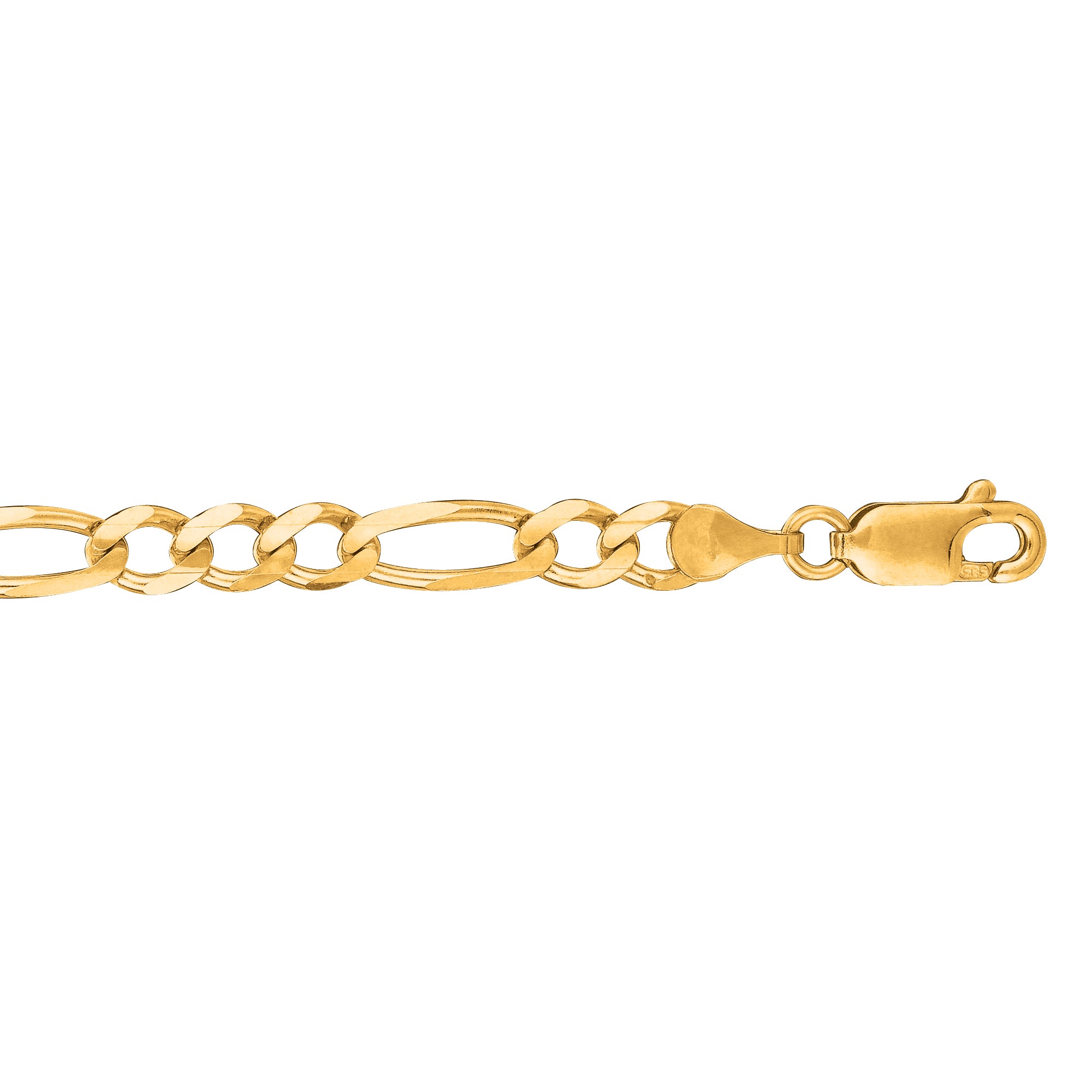 14K Yellow Gold 4.5mm Figaro 30" Chain with Lobster Lock