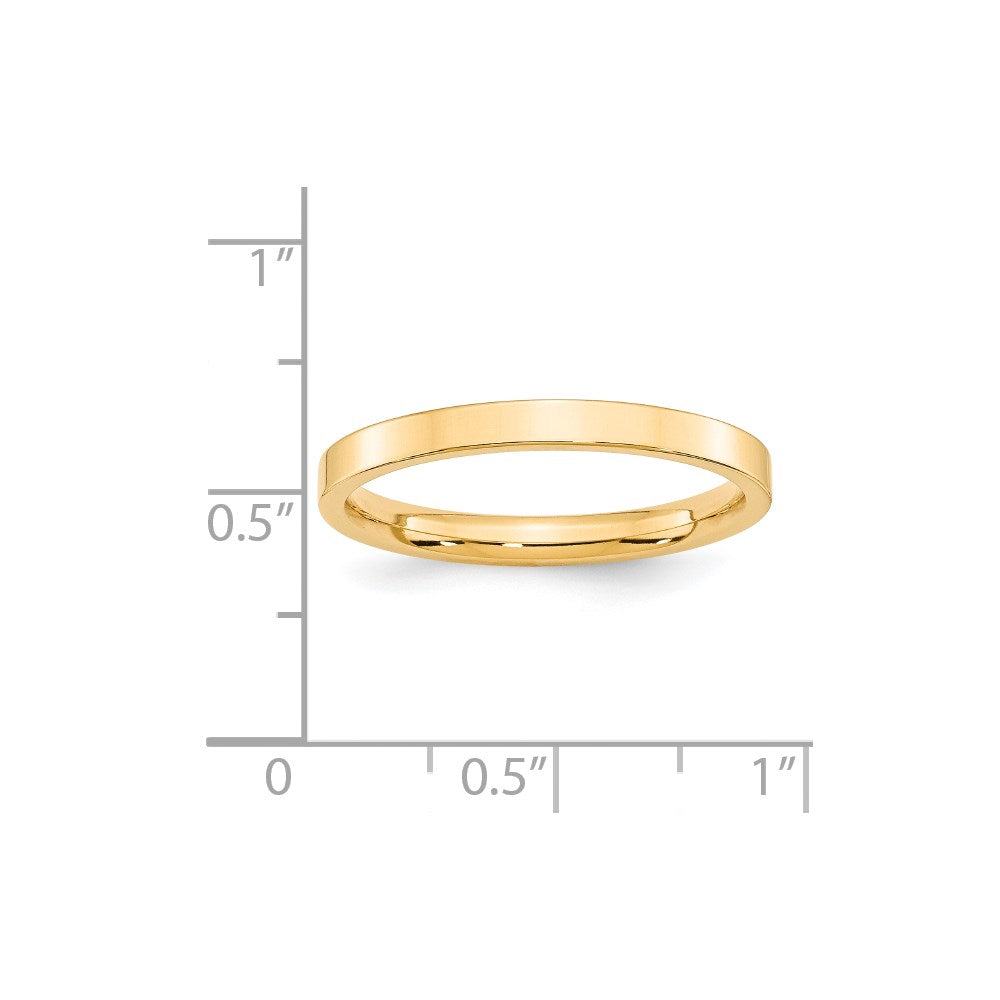 14k Yellow Gold 2.5mm Standard Weight Flat Comfort Fit Wedding Band Size 10