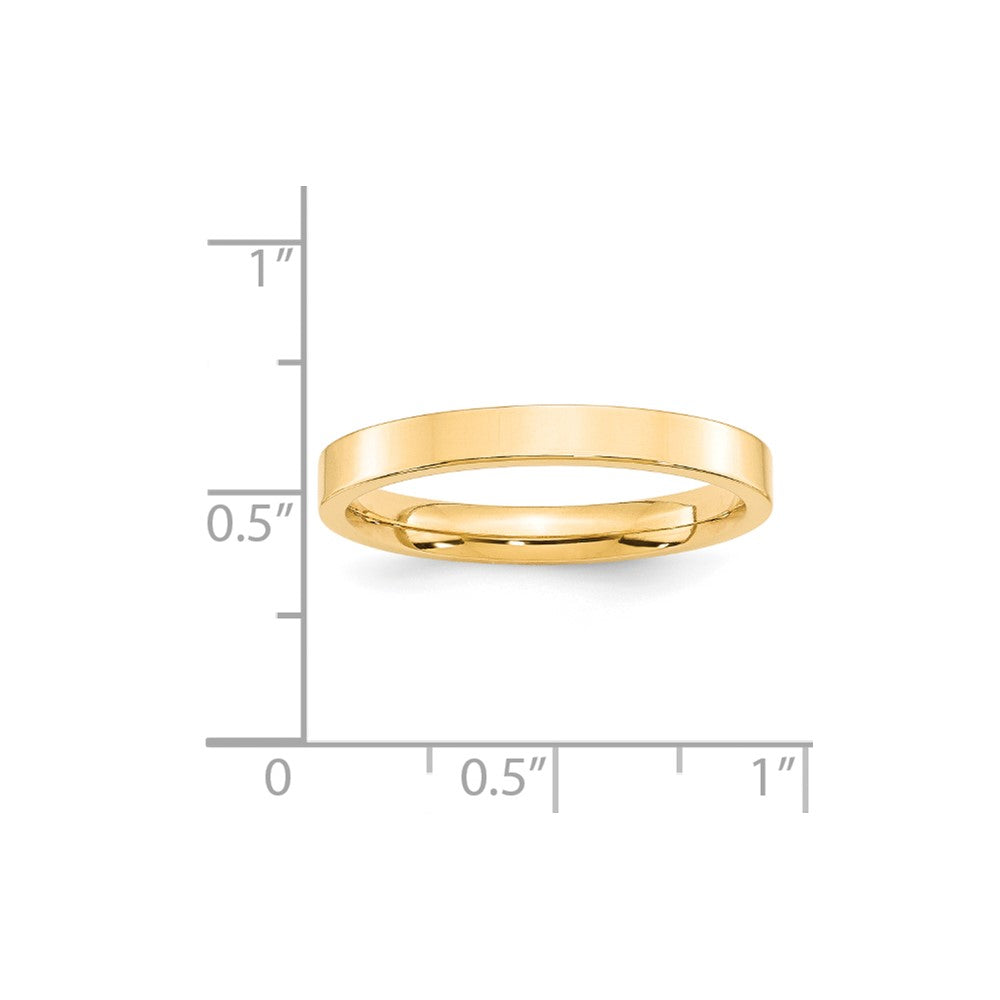 14k Yellow Gold 3mm Standard Weight Flat Comfort Fit Wedding Band Size 6