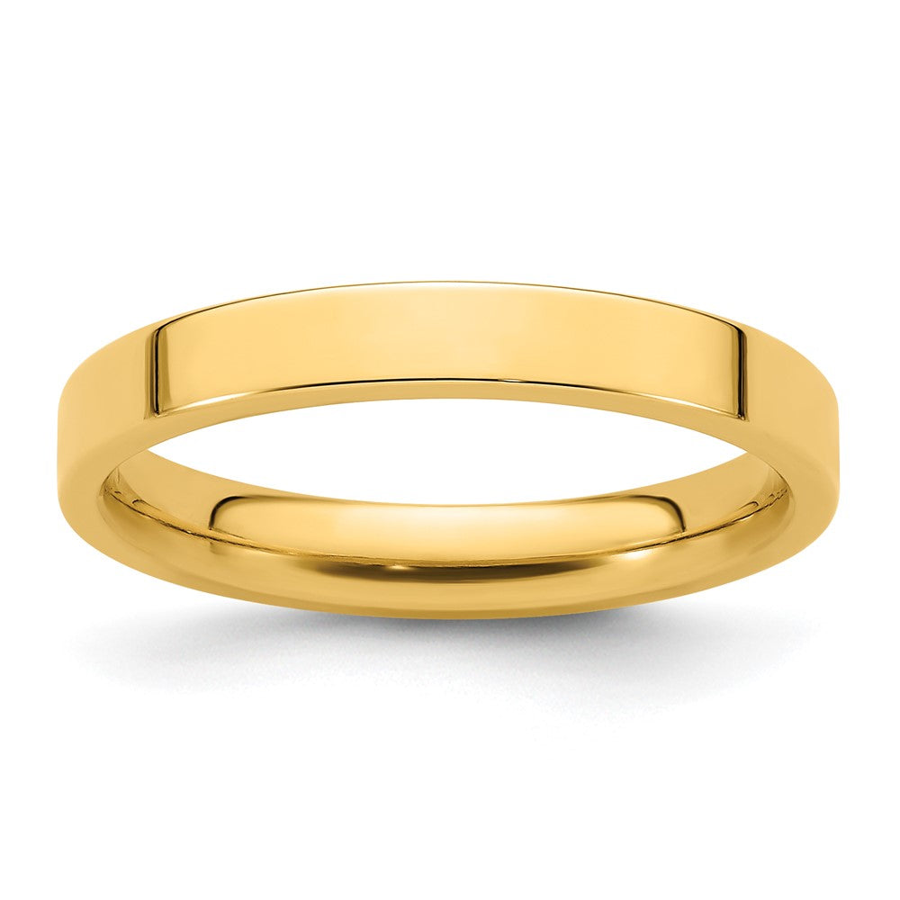 14k Yellow Gold 3mm Standard Weight Flat Comfort Fit Wedding Band Size 6