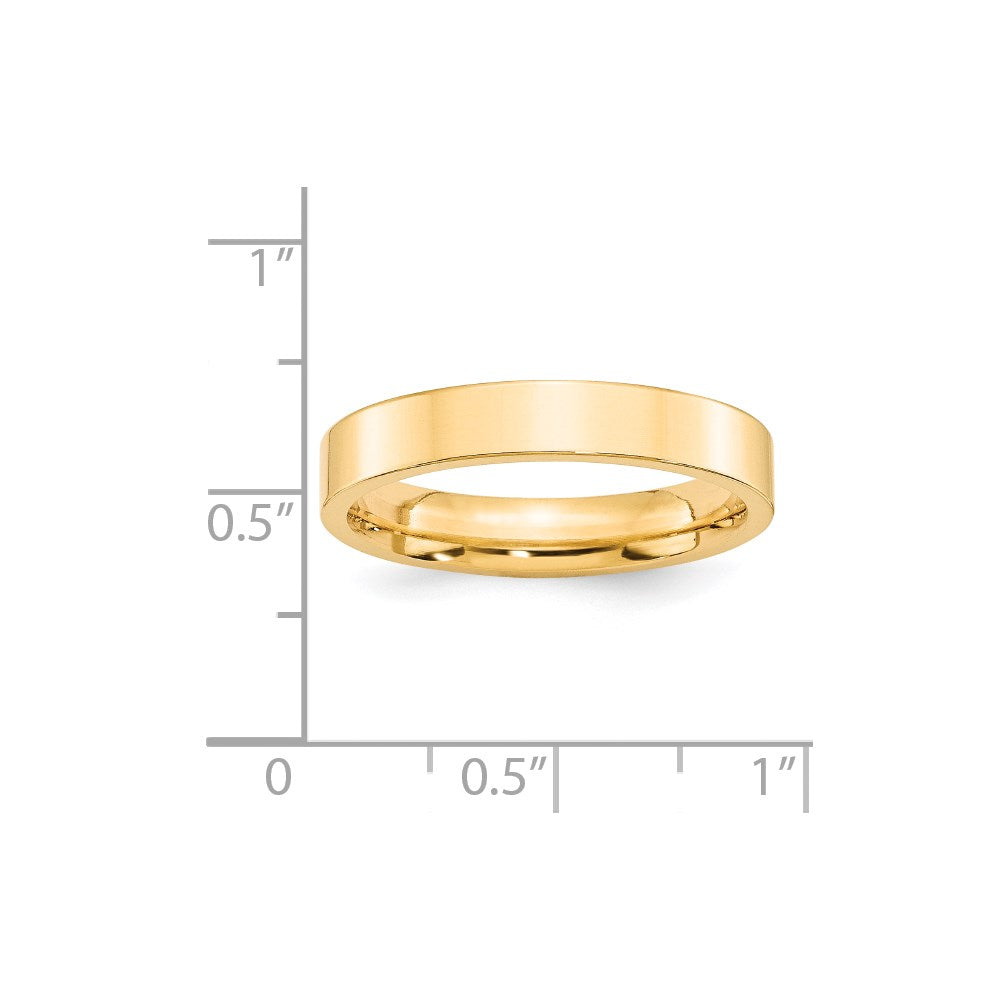 14k Yellow Gold 4mm Standard Weight Flat Comfort Fit Wedding Band Size 4