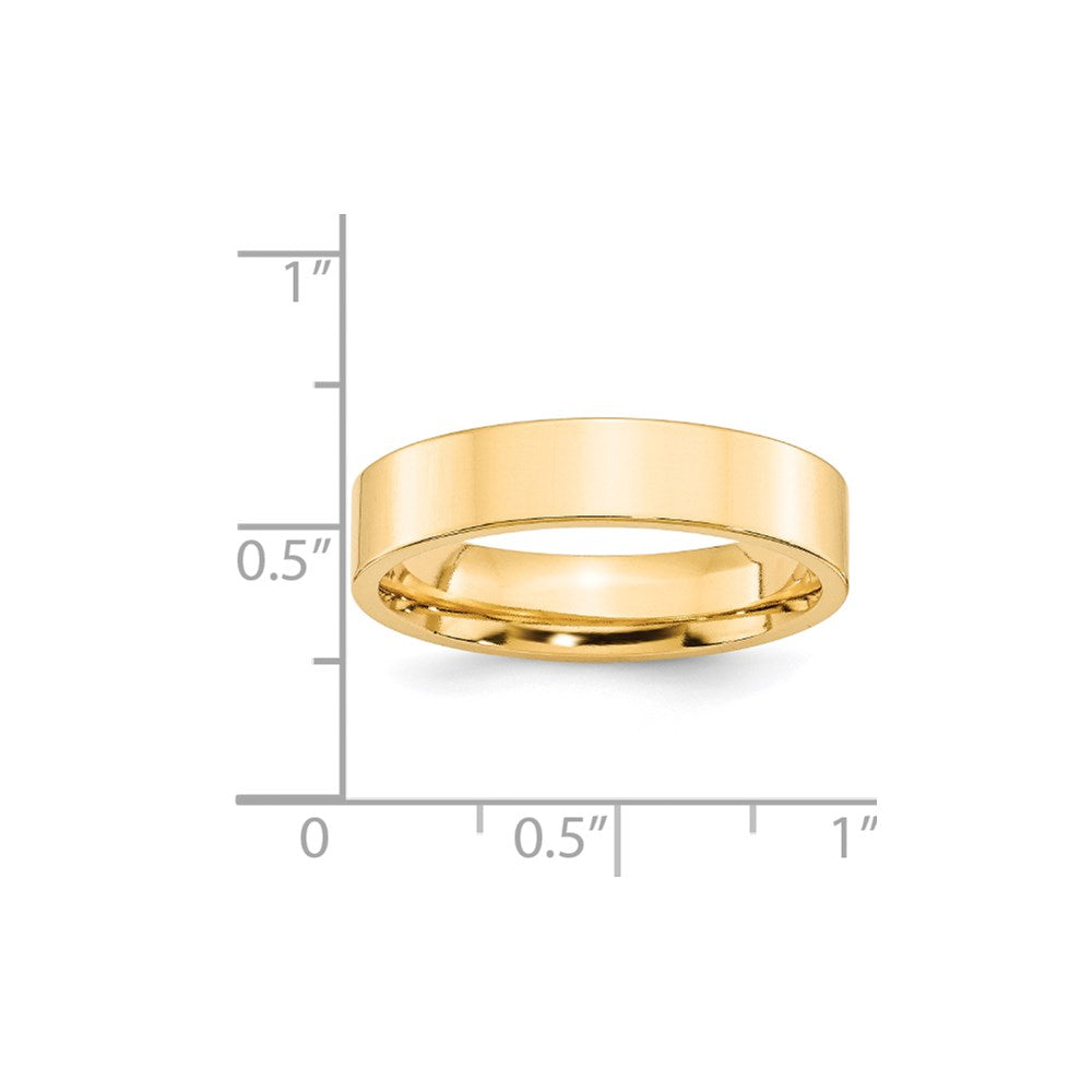 14k Yellow Gold 5mm Standard Weight Flat Comfort Fit Wedding Band Size 7.5