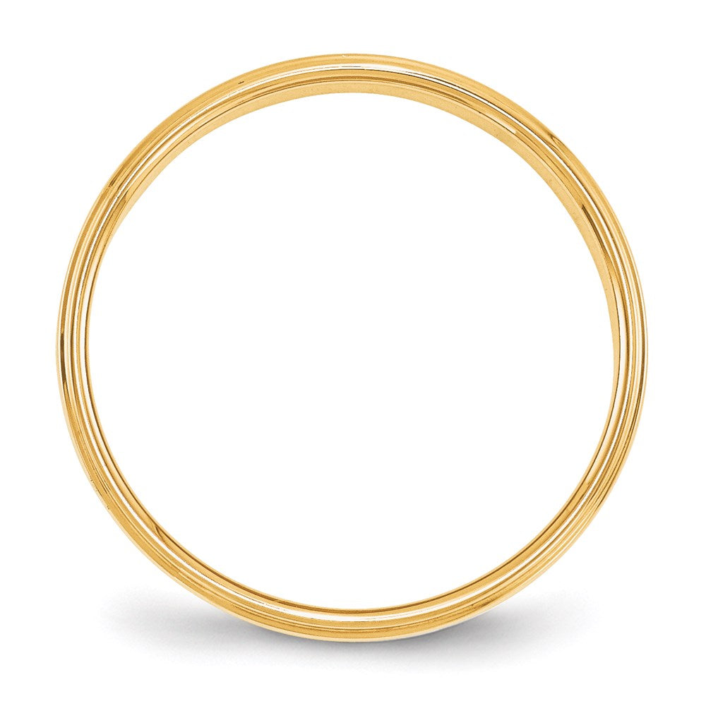 14k Yellow Gold 4mm Flat with Step Edge Wedding Band Size 13