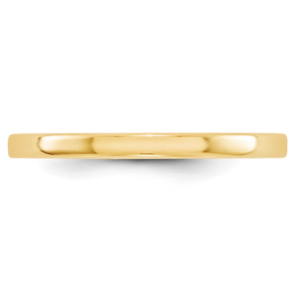 14k Yellow Gold 2mm Lightweight Flat Wedding Band Size 5