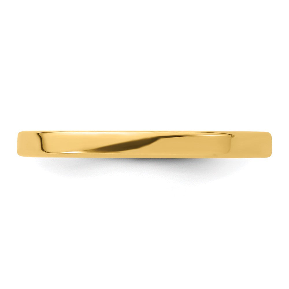 14k Yellow Gold 2mm Lightweight Flat Wedding Band Size 5