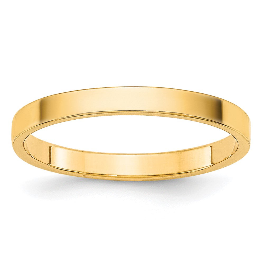 14k Yellow Gold 2mm Lightweight Flat Wedding Band Size 11.5