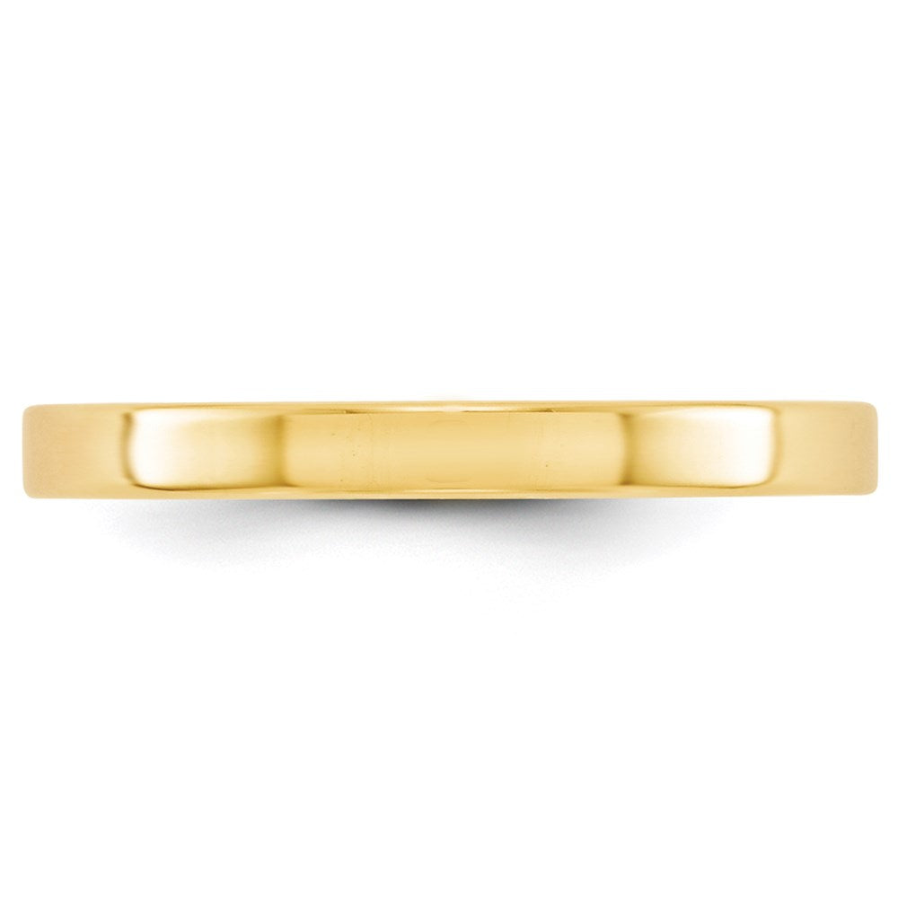 14k Yellow Gold 2.5mm Lightweight Flat Wedding Band Size 12.5