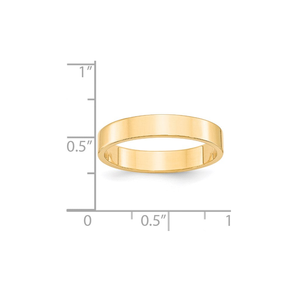 14k Yellow Gold 4mm Lightweight Flat Wedding Band Size 12.5