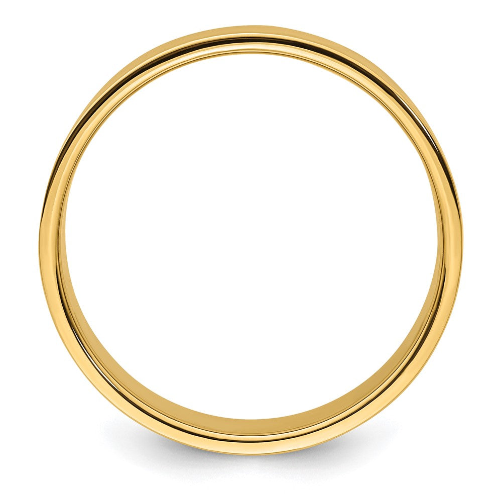 14k Yellow Gold 8mm Lightweight Flat Wedding Band Size 5