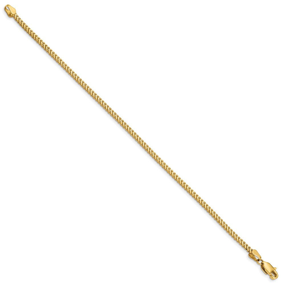 14K 7 inch 2mm Franco with Lobster Clasp Bracelet