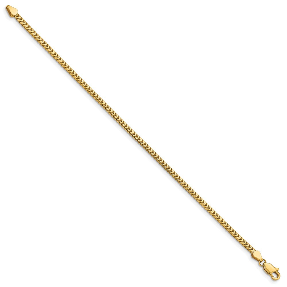 14K 7 inch 2.5mm Franco with Lobster Clasp Bracelet