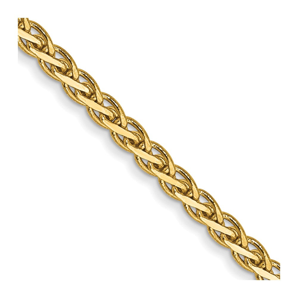 14K 24 inch 1.9mm Flat Wheat with Lobster Clasp Chain