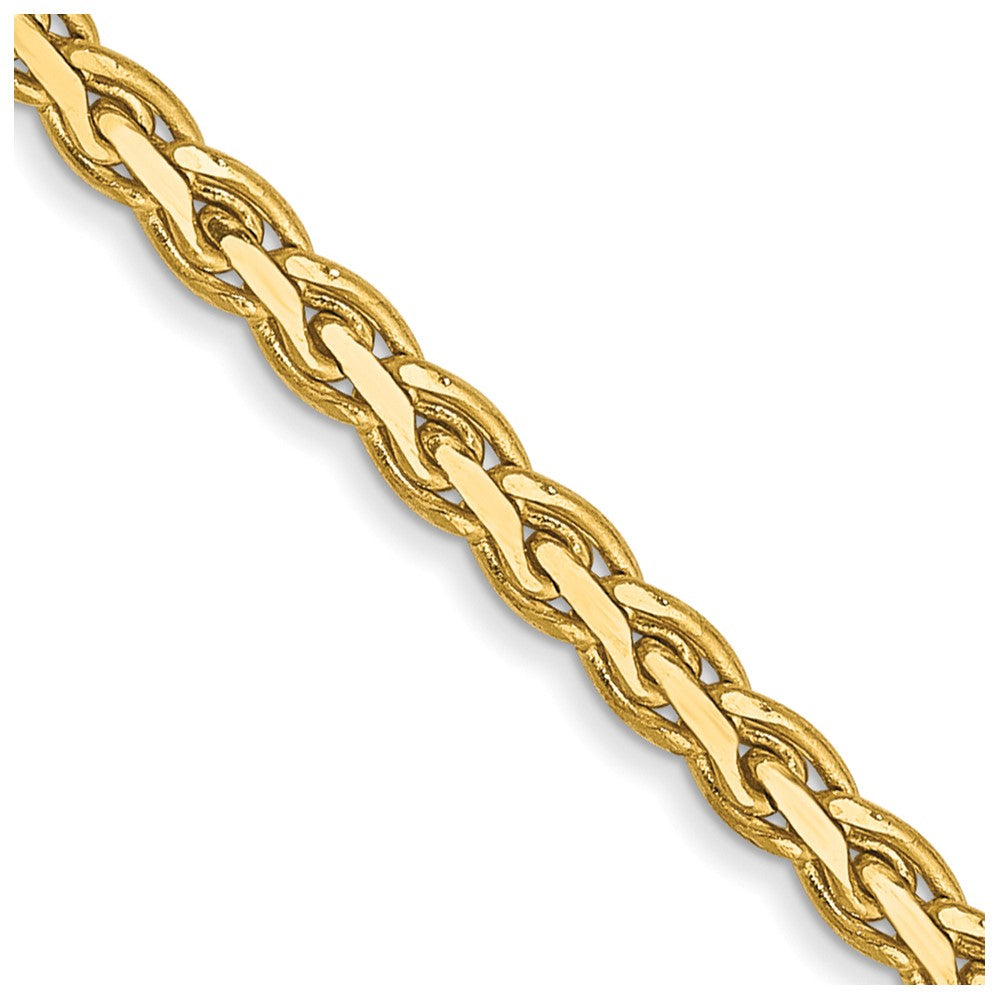 14K 24 inch 2.4mm Flat Wheat with Lobster Clasp Chain