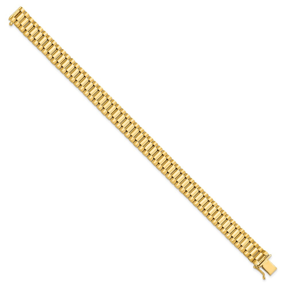 14K Men's Satin and Polished 8in Link Bracelet