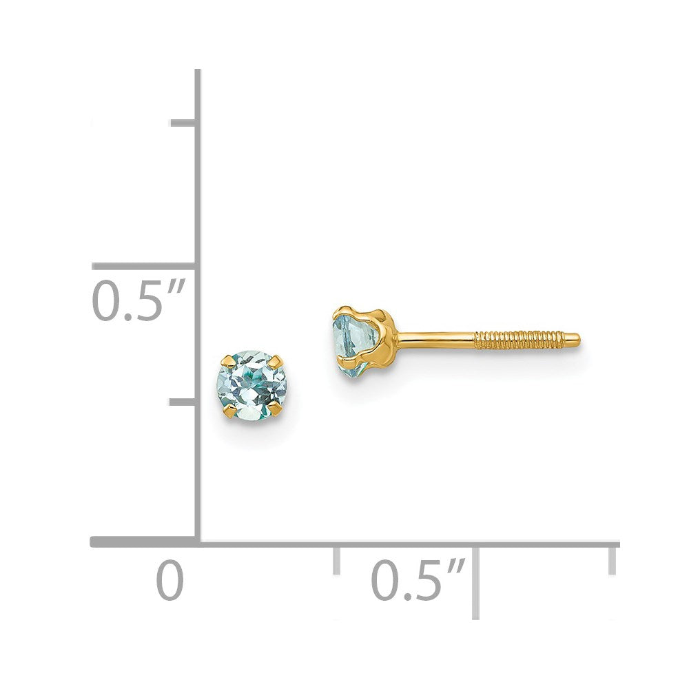 14k Madi K 3mm Aquamarine Earrings