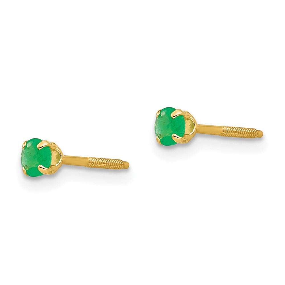 14k Madi K 3mm Emerald Earrings