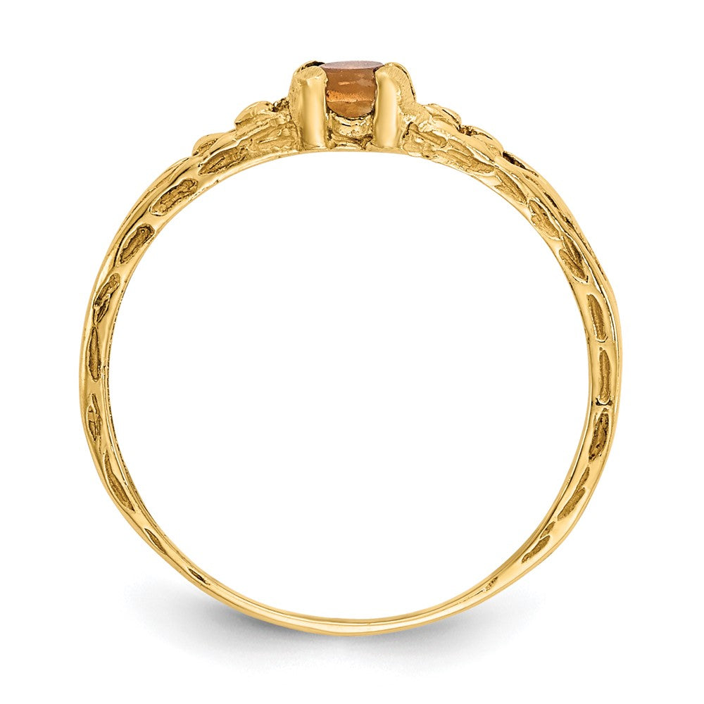 14k Madi K 3mm Citrine Birthstone Baby Ring