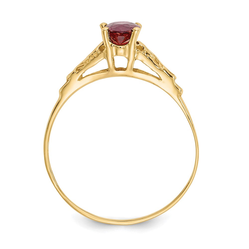 14k Madi K Synthetic Garnet Ring