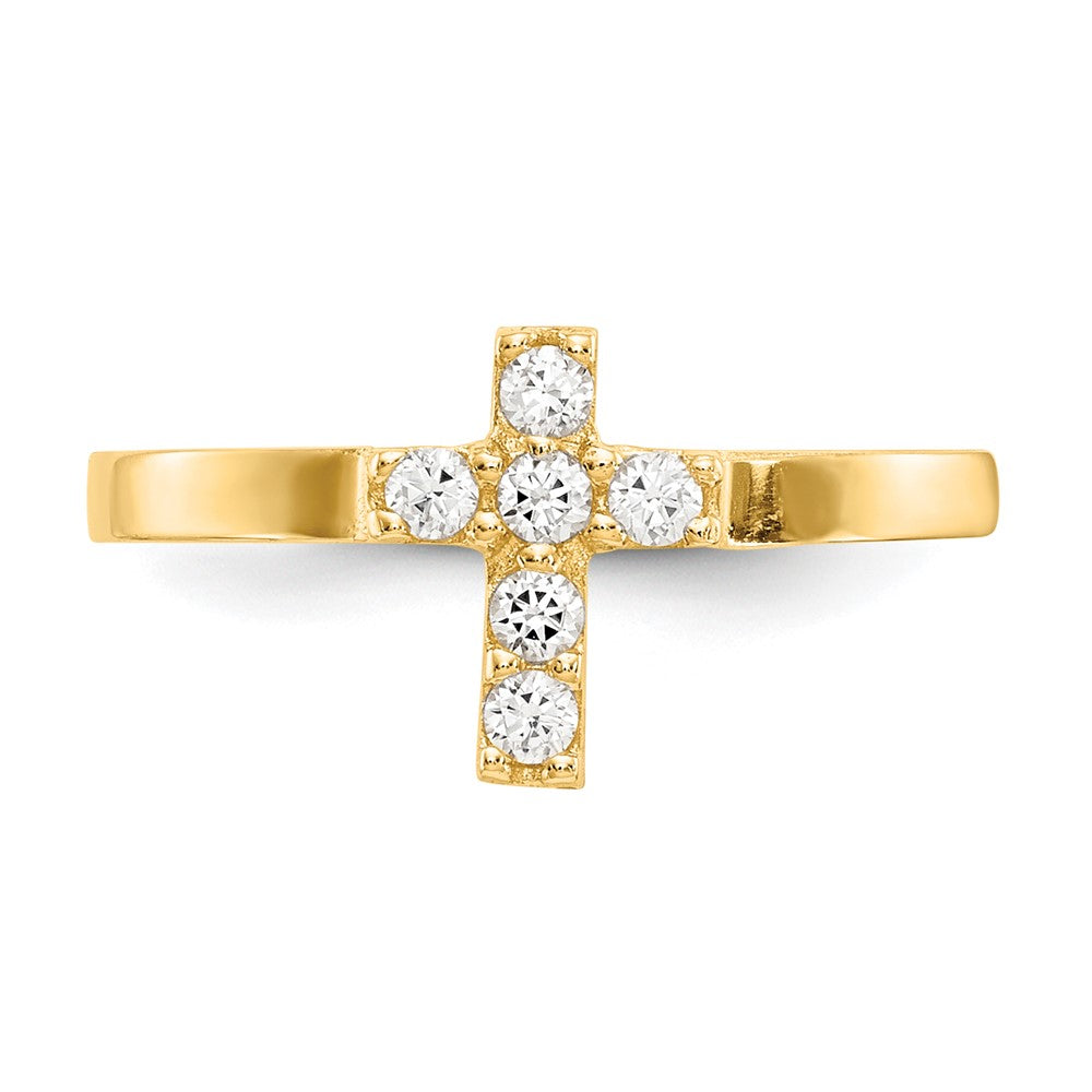 14k Madi K CZ Cross Baby Ring