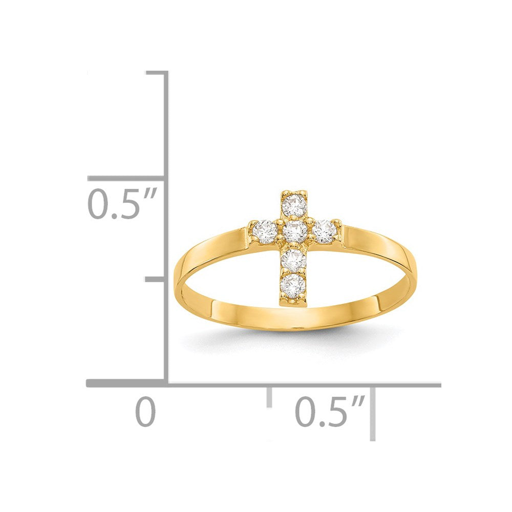 14k Madi K CZ Cross Baby Ring