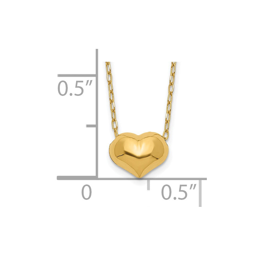 14k Madi K Small Hollow Heart w/ Chain and 1in ext. Necklace